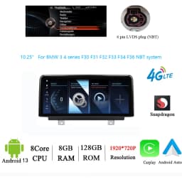 Bonroad 8GB 128GB Snadragon Android 13 Car Radio Screen For BMW F20 F21 F22 F30 F31 F32 F34 F36 Multimedia Player GPS Navigation