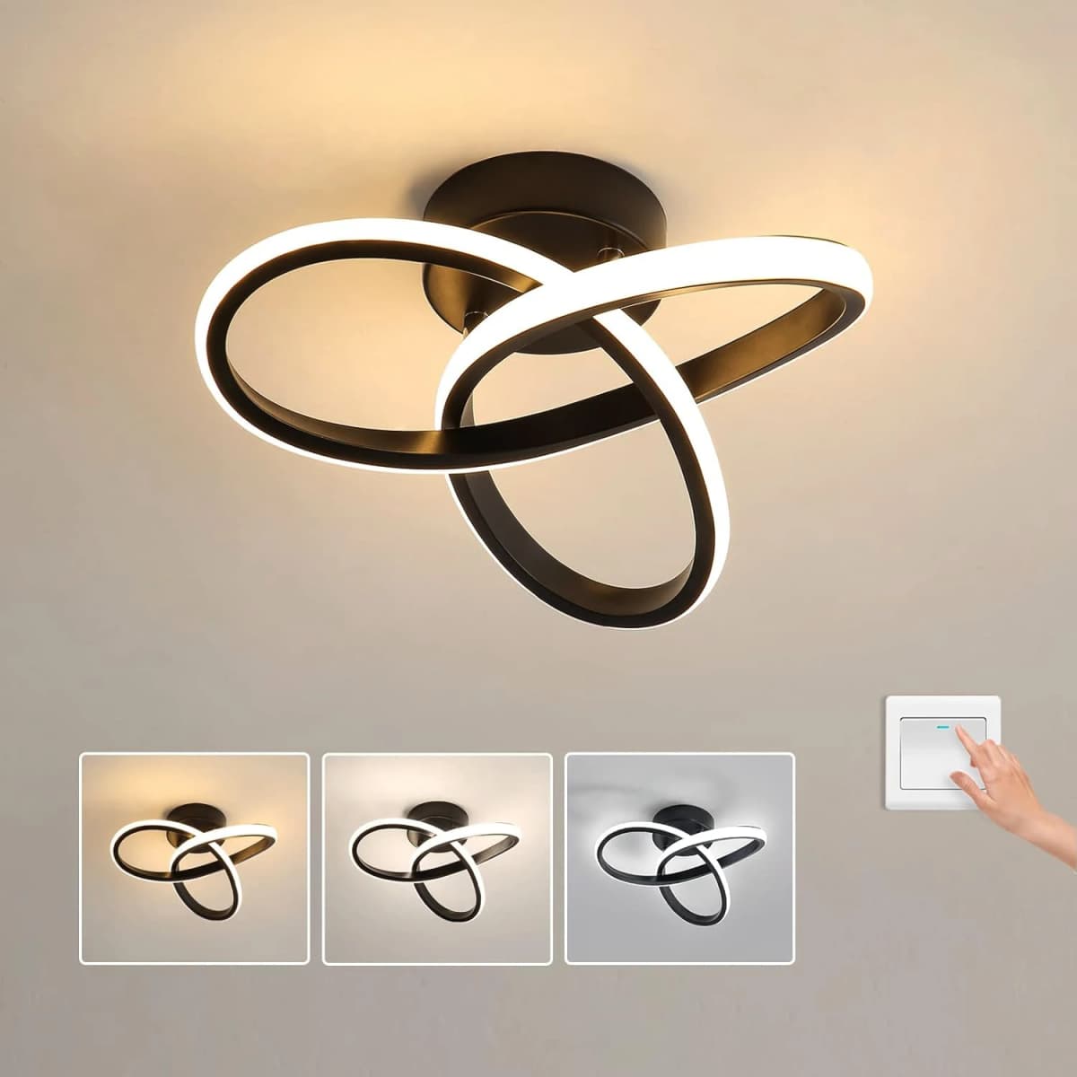 Modern Led Ceiling Lamp Led Ceiling Light 22W 2200Lm for Bedroom Dining Room Kitchen Hallways Living Room, Diameter 25cm