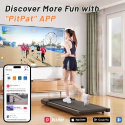 Superun 2 in 1 Portable 90 cm(35.43 in) Belt Under Desk Treadmill Walking Pad Treadmill, 2.2HP Walking Treadmills for Home Black