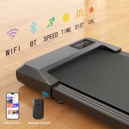 Superun 2 in 1 Portable 90 cm(35.43 in) Belt Under Desk Treadmill Walking Pad Treadmill, 2.2HP Walking Treadmills for Home Black