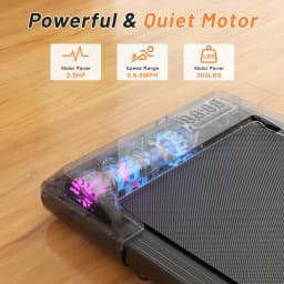 Superun 2 in 1 Portable 90 cm(35.43 in) Belt Under Desk Treadmill Walking Pad Treadmill, 2.2HP Walking Treadmills for Home Black
