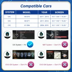 Road Top Wireless Android Auto For BMW Car X1 E84 X5 E70 X6 E71 CIC 2009-2015 Carplay Interface Mirror Link Air Play