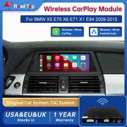 Road Top Wireless Android Auto For BMW Car X1 E84 X5 E70 X6 E71 CIC 2009-2015 Carplay Interface Mirror Link Air Play