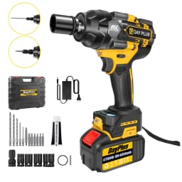 750NM High Torque Brushless Electric Impact Wrench 1/2", 21V Battery Cordless Wrench for Car Repair Power Tool 3-Speed 6000mAh