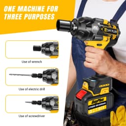 750NM High Torque Brushless Electric Impact Wrench 1/2", 21V Battery Cordless Wrench for Car Repair Power Tool 3-Speed 6000mAh