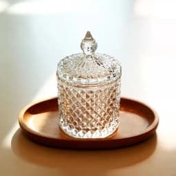 Crystal Glass Candy Cup European Creative with Lid Candy Jar Tray Fruit Candy Bucket Storage Jar Creative Living Room Decoration