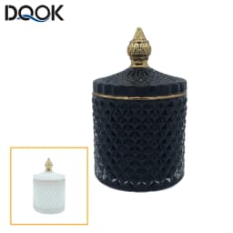Crystal Glass Candy Cup European Creative with Lid Candy Jar Tray Fruit Candy Bucket Storage Jar Creative Living Room Decoration