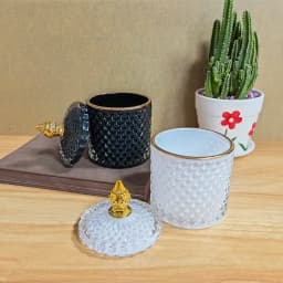 Crystal Glass Candy Cup European Creative with Lid Candy Jar Tray Fruit Candy Bucket Storage Jar Creative Living Room Decoration