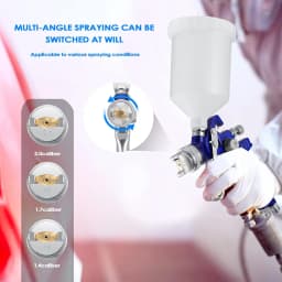 HVLP Spray Paint Gun Professional Spray Paint System Spray Gun,Equipped with 600ml Plastic Cup,Air Pressure Regulator,3 Nozzles