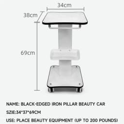 NEWGAGA Beauty Salon Stand Rolling Trolley Machine Cart SPA Wheel Holder Storage Equipment Organizer 3 Tier with Push Handle
