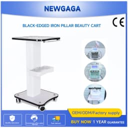 NEWGAGA Beauty Salon Stand Rolling Trolley Machine Cart SPA Wheel Holder Storage Equipment Organizer 3 Tier with Push Handle