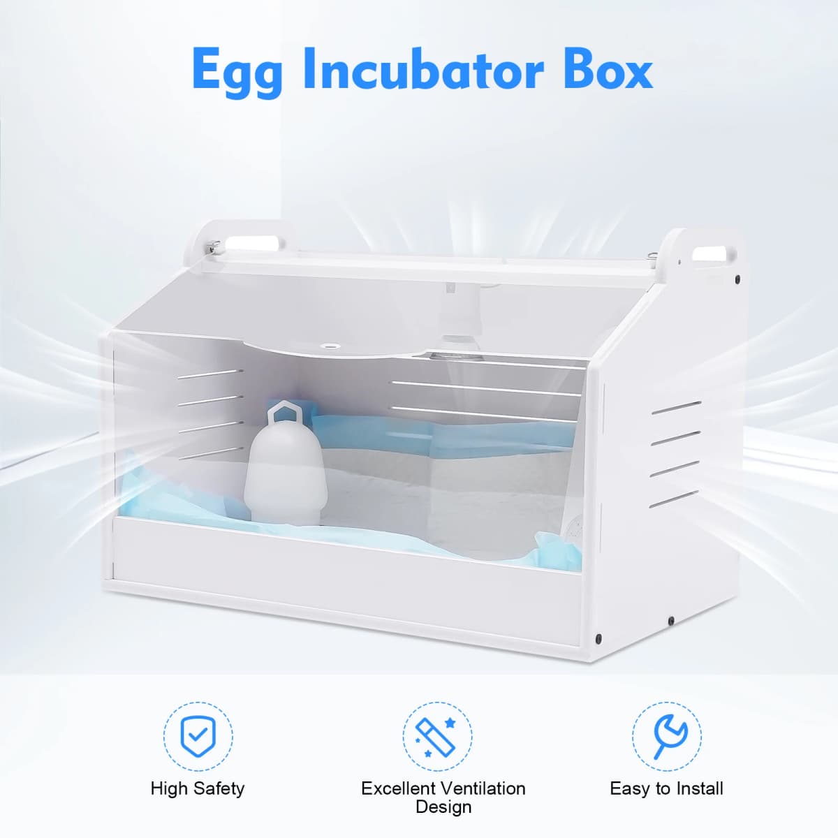 20 Eggs Incubator, Chicken Brooding Incubator with Thermometer, Household Brooder Farm Chicken Goose Duck Bird Egg Incubat