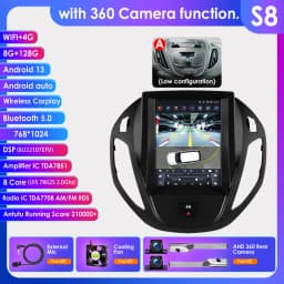 Hizpo 9.7" ForTesla Style Radio For Ford Tourneo Transit 2012-2023 4G Car Multimedia GPS Wireless CarPlay Android Auto Navi Wifi