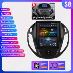 Hizpo 9.7" ForTesla Style Radio For Ford Tourneo Transit 2012-2023 4G Car Multimedia GPS Wireless CarPlay Android Auto Navi Wifi