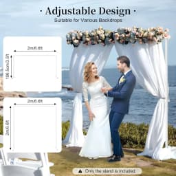Wedding Frame, Modern Removable , Sturdy, Large Base, Backdrop Stand for Anniversaries & Birthday Party, White 2.0 x 2.0 m