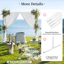Wedding Frame, Modern Removable , Sturdy, Large Base, Backdrop Stand for Anniversaries & Birthday Party, White 2.0 x 2.0 m