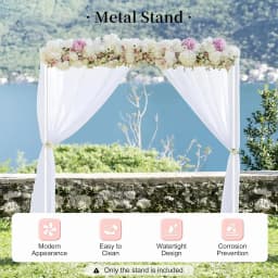 Wedding Frame, Modern Removable , Sturdy, Large Base, Backdrop Stand for Anniversaries & Birthday Party, White 2.0 x 2.0 m