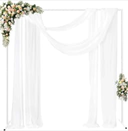 Wedding Frame, Modern Removable , Sturdy, Large Base, Backdrop Stand for Anniversaries & Birthday Party, White 2.0 x 2.0 m