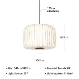 Modern Japanese Wabi Sabi Silk Chandelier E27 Hanging Light Nordic Home Decor for Living Dining Room Bedroom B&B Loft No Bulb