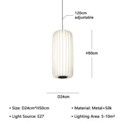 Modern Japanese Wabi Sabi Silk Chandelier E27 Hanging Light Nordic Home Decor for Living Dining Room Bedroom B&B Loft No Bulb