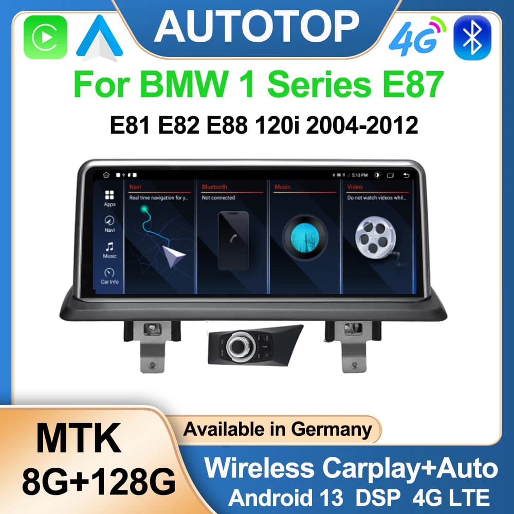 AUTOTOP Android Car Multimedia Stereo for BMW 1 Series E87 E81 E82 E88 2009-2012 Carplay Android Auto 1920 * 720 Touch Screen BT