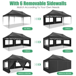 3x6m Folding Gazebo Party Tent Pop Up Canopy Garden Gazebo With 6 Side Wall 4 Sandbags For Weddings Backyard Market Event Tents