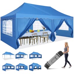 3x6m Folding Gazebo Party Tent Pop Up Canopy Garden Gazebo With 6 Side Wall 4 Sandbags For Weddings Backyard Market Event Tents