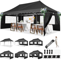 3x6m Folding Gazebo Party Tent Pop Up Canopy Garden Gazebo With 6 Side Wall 4 Sandbags For Weddings Backyard Market Event Tents
