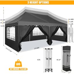 3x6m Folding Gazebo Party Tent Pop Up Canopy Garden Gazebo With 6 Side Wall 4 Sandbags For Weddings Backyard Market Event Tents