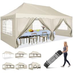3x6m Folding Gazebo Party Tent Pop Up Canopy Garden Gazebo With 6 Side Wall 4 Sandbags For Weddings Backyard Market Event Tents