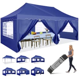 3x6m Folding Gazebo Party Tent Pop Up Canopy Garden Gazebo With 6 Side Wall 4 Sandbags For Weddings Backyard Market Event Tents