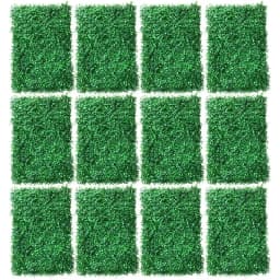 12Pcs 60x40cm Artificial Hedge Screen Privacy Fence Faux Plant Leaves Panels Boxwood Grass for Home Garden Decor Yard Wall Decor