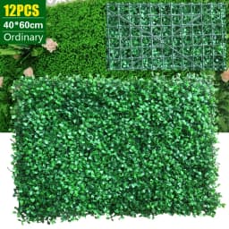 12Pcs 60x40cm Artificial Hedge Screen Privacy Fence Faux Plant Leaves Panels Boxwood Grass for Home Garden Decor Yard Wall Decor