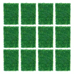 12Pcs 60x40cm Artificial Hedge Screen Privacy Fence Faux Plant Leaves Panels Boxwood Grass for Home Garden Decor Yard Wall Decor