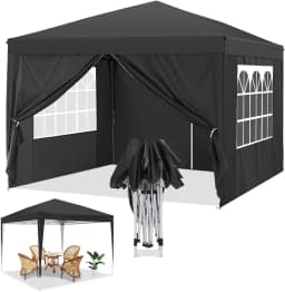 3x3m Folding Canopy Pop Up Gazebo With 4 Sidewall Party Tent For Wedding Backyard WaterproofCanopy Outdoor Commercial Event Tent