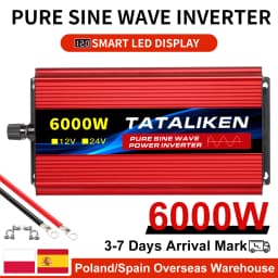 1000W-10000W 50HZ Pure Sine Wave DC12 To AC 220V Voltage Power Converter Solar Car Transformer With LED Displa