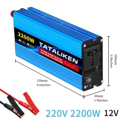 1000W-10000W 50HZ Pure Sine Wave DC12 To AC 220V Voltage Power Converter Solar Car Transformer With LED Displa