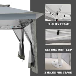 3×3m Pop Up Gazebo On Clearance - Upgrade Easy Up Metal Outdoor Gazebo Waterproof - Portable Gazebo with Mosquito Nettings