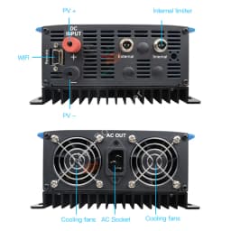 2000W Solar PV Limit Sensor Grid on Inverter with LCD Display DC 48V & AC 230V Household Solar Grid Tie Converter Optional WiFi