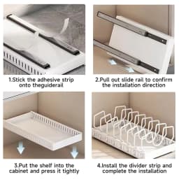 Pots and Pans Organizer Under Cabinet,Sliding Pot Lid Holder and Pan Rack Kitchen,Pull out Pot and Pan Organizer,Dishes Storage