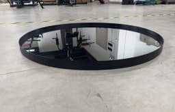 Wall Mirror with Black Brushed Metal Frame for Bathroom Bedroom Entrance Wall Decoration,Round Bathroom Mirror 60x60 / 80x80cm