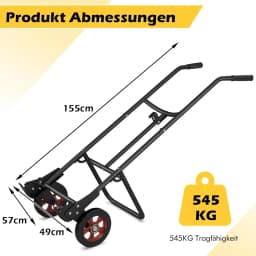 Metal trolley with 2 rubber wheels and EVA handle for mounting oil drums