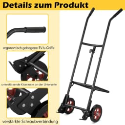 Metal trolley with 2 rubber wheels and EVA handle for mounting oil drums