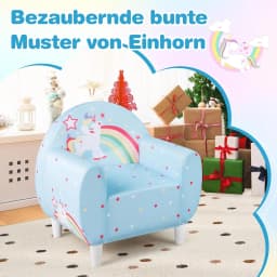Children's Sofa for Toddlers, Children's Armchair Padded with Backrest & Armrest, from 3 Years, 55 x 41 x 54 cm (Blue)
