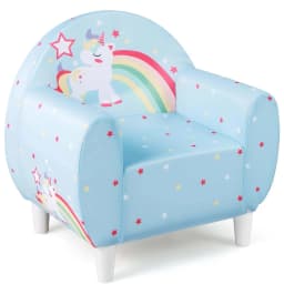 Children's Sofa for Toddlers, Children's Armchair Padded with Backrest & Armrest, from 3 Years, 55 x 41 x 54 cm (Blue)