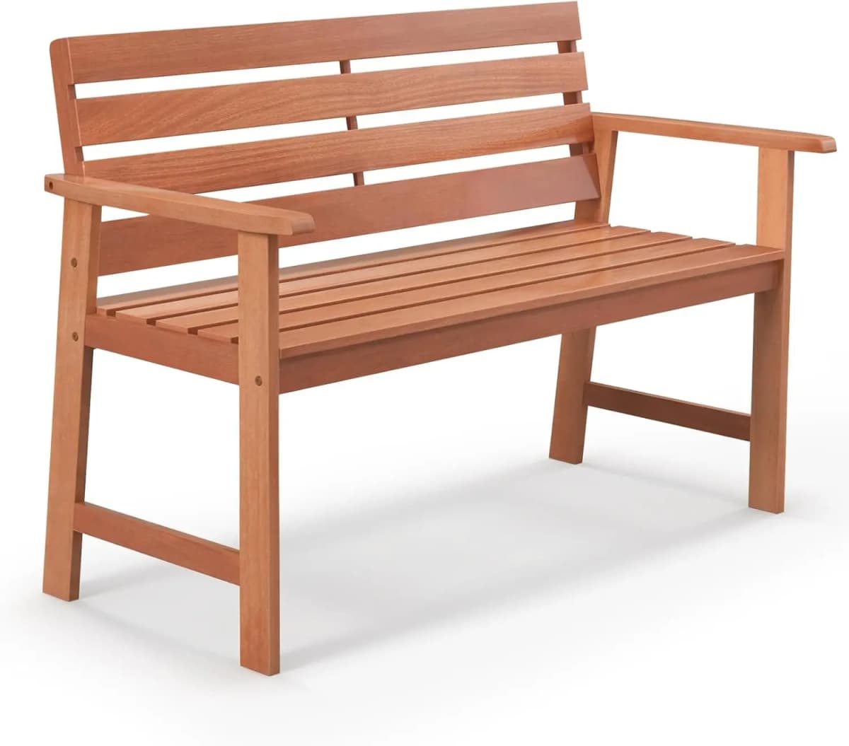 Hardwood Garden Bench, Weatherproof Wooden Bench for 2 People, Hardwood Balcony Bench, Park Bench for Patio