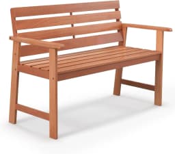 Hardwood Garden Bench, Weatherproof Wooden Bench for 2 People, Hardwood Balcony Bench, Park Bench for Patio