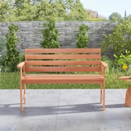 Hardwood Garden Bench, Weatherproof Wooden Bench for 2 People, Hardwood Balcony Bench, Park Bench for Patio