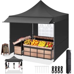 Gazebo 3x3 Waterproof Stable Winterproof with Awnings and Sidewalls,UV Protection 50+ Pop-up Gazebo Foldable Party Tent for Gard