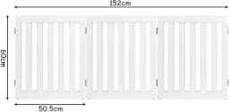 60cm 5 Panels Expandable Pet Gate, Freestanding Wooden Fence with 2 Support Feet,360° Rotatable Hinges, Folding Barrier ,White